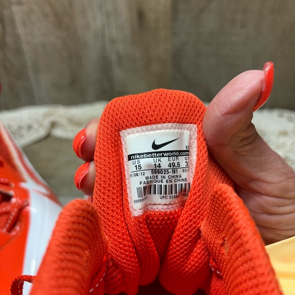 Nike Alpha Pro Football Cleats Men's Sz 15White/orange 599025-181 shoes*READ* - Picture 12 of 13